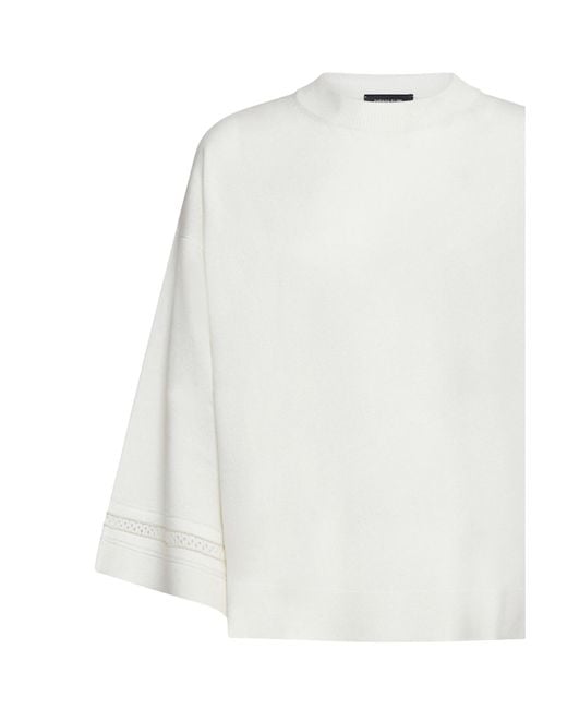 Fabiana Filippi White Crewneck Knitted Jumper
