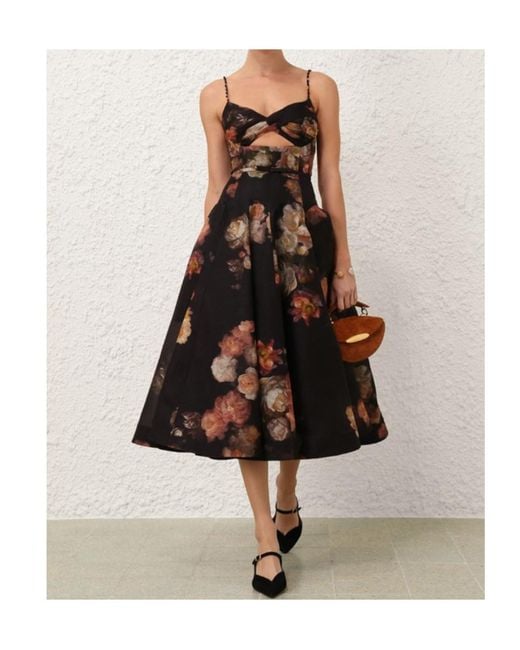Zimmermann Brown Hypnotic Twist Midi Dress