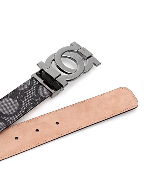 Ferragamo White Logo Belt for men