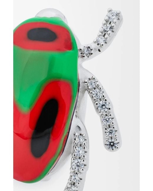 Loewe White Carabeo Brooch