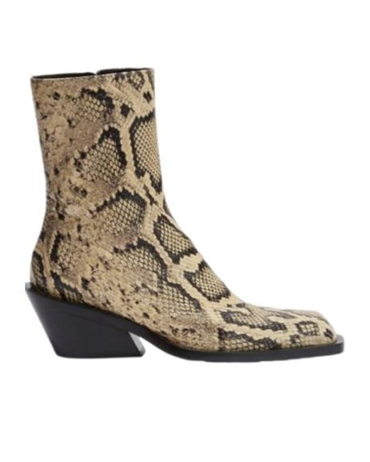 Jil Sander Brown Embossed Ankle Boots