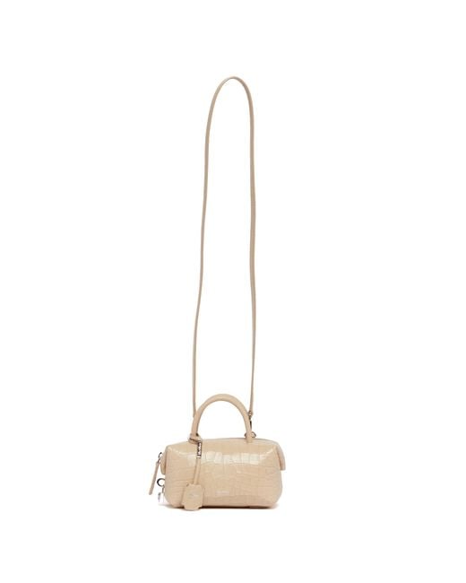 Max Mara Natural Mxaholdalllcroc Embossed Boston Bag