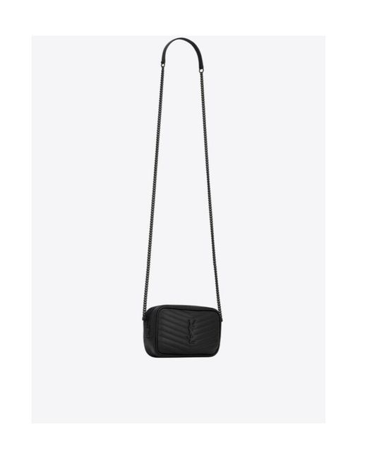 Saint Laurent White Lou Logo Plaque Mini Crossbody Bag