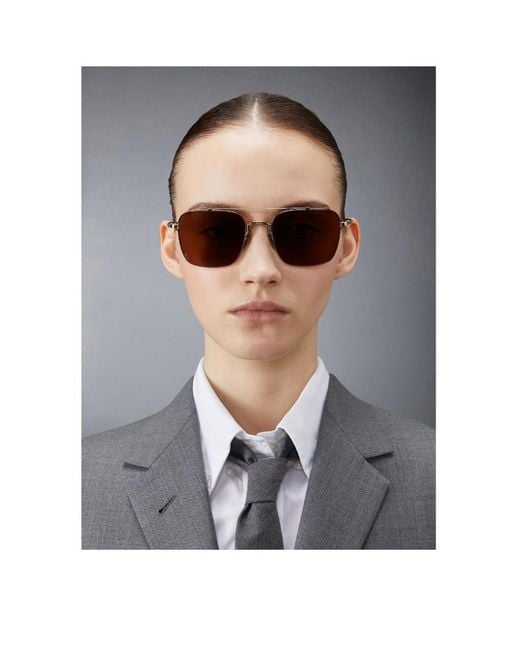 Thom Browne Brown Ivatoa Sunglasses With Square Frames