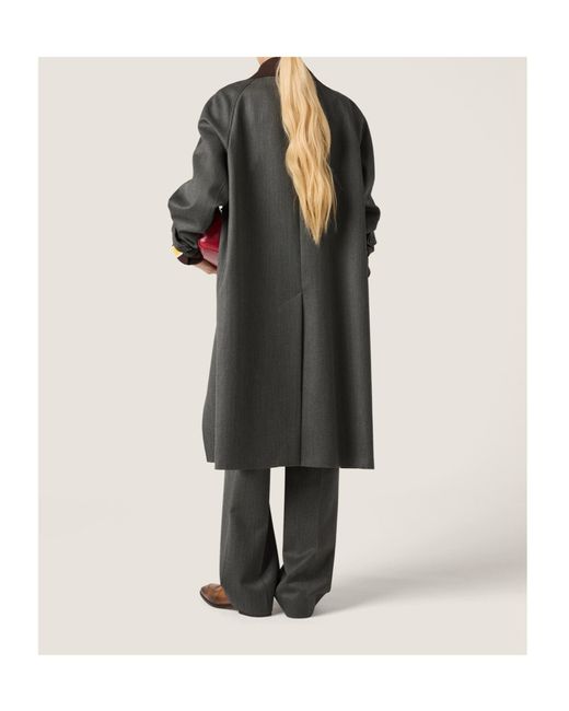 Miu Miu Gray Single-Breasted Coat