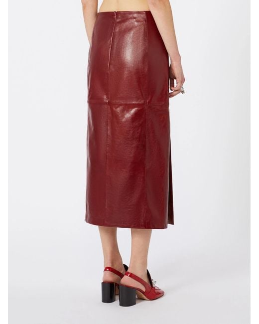 Sportmax Red Comma Straight Hem Skirt