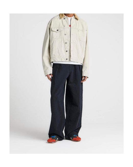 J.W. Anderson Natural Corduroy Collar Denim Jacket for men