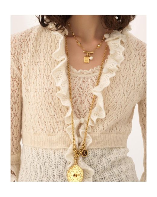 Chloé White Ruffled Cropped Cardigan