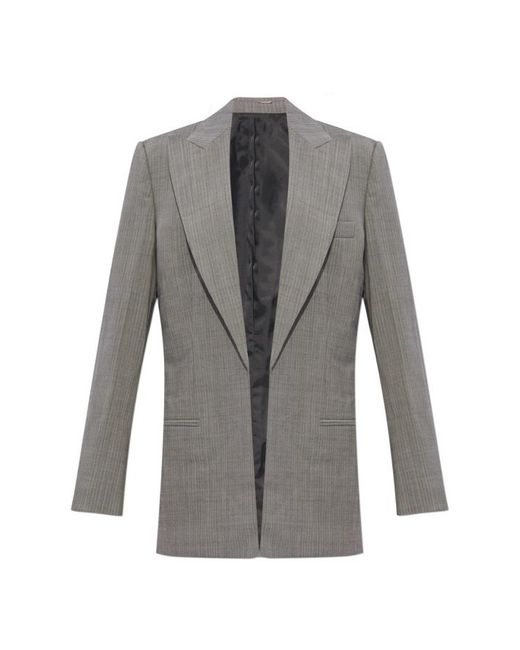 Helmut Lang Gray Peak-Lapel Tailored Blazer