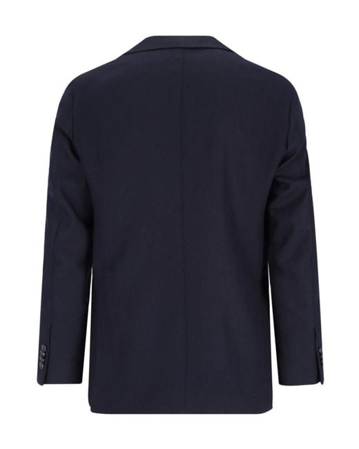 Caruso Blue Single Breasted Long Sleeved Jacket for men