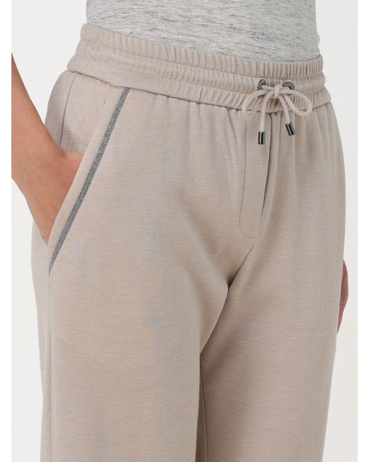 Brunello Cucinelli Natural Drawstring Tapered Sweatpants