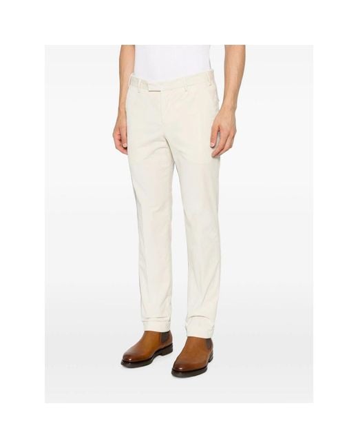 Pt Pantaloni Natural Casual Trousers With Belt Loops for men
