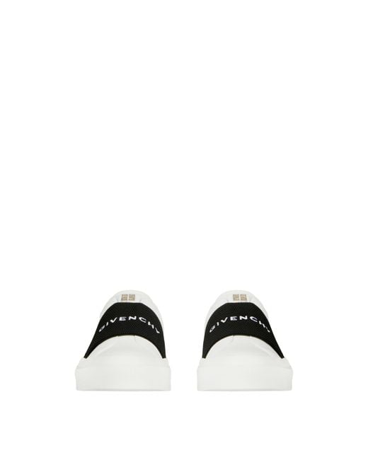 Givenchy White City Sport Logo Embroidered Sneakers for men