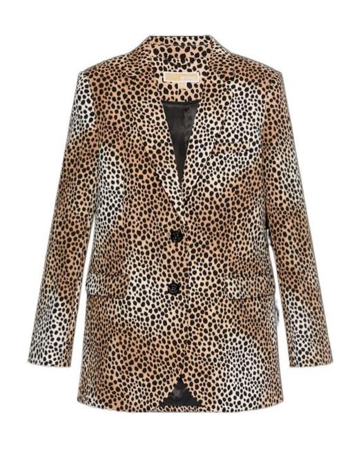 Michael Kors Brown Cheetah-Print Blazer