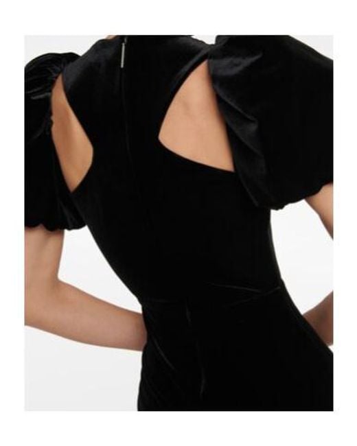 Christopher Kane Black Wrap Velvet Midi Dress