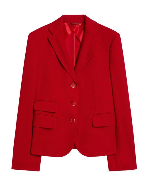 Max Mara Red Single Breasted Blazer