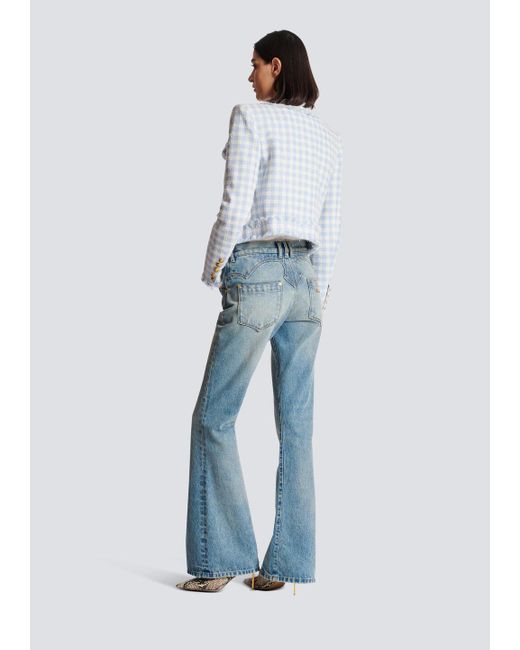 Balmain Blue Western Bootcut Denim Jeans