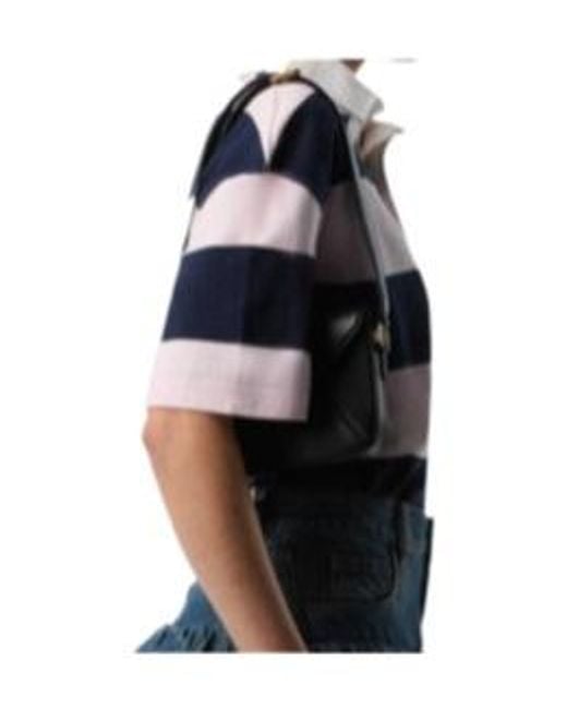 Coperni Blue Logo Embroidered Striped Polo Shirt