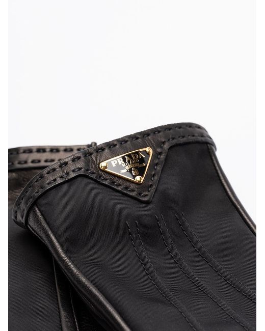 Prada Black Leather Gloves