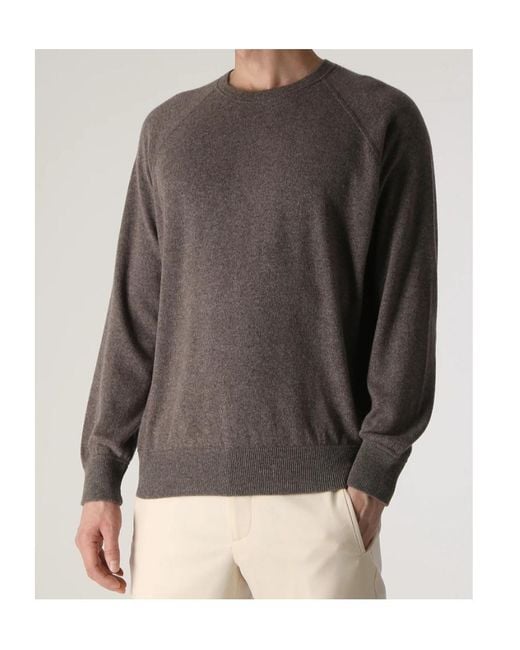 Gran Sasso Gray Long-Sleeve Crew-Neck Sweater for men