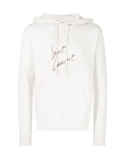 Saint Laurent White Animal Print' Hoodie for men