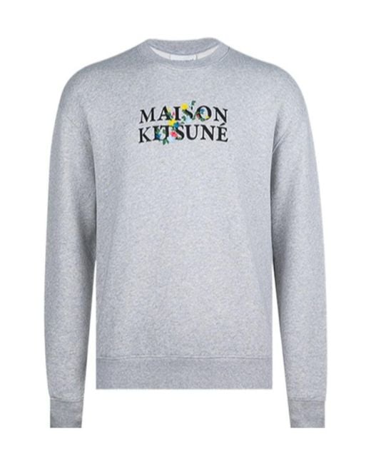 Maison Kitsuné Gray Logo Loop-Over Sweater for men
