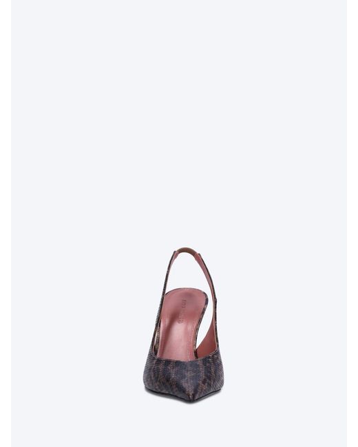 AMINA MUADDI Brown Snake Print High-Heeled Sandals