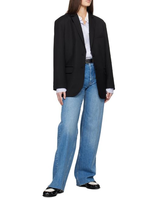 Anine Bing Blue Hugh Wide-Leg Jeans