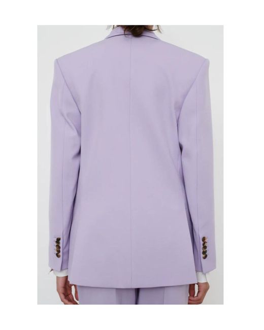 Wardrobe NYC Purple Double-Breasted Suit Jacket