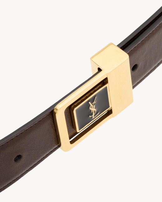 Saint Laurent White La 66 Buckle Belt