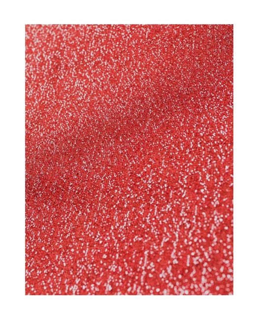 Oseree Red Metallic-Effect Swimsuit