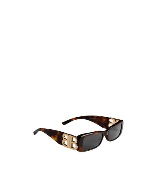 Balenciaga White Dynasty Rectangle Sunglasses