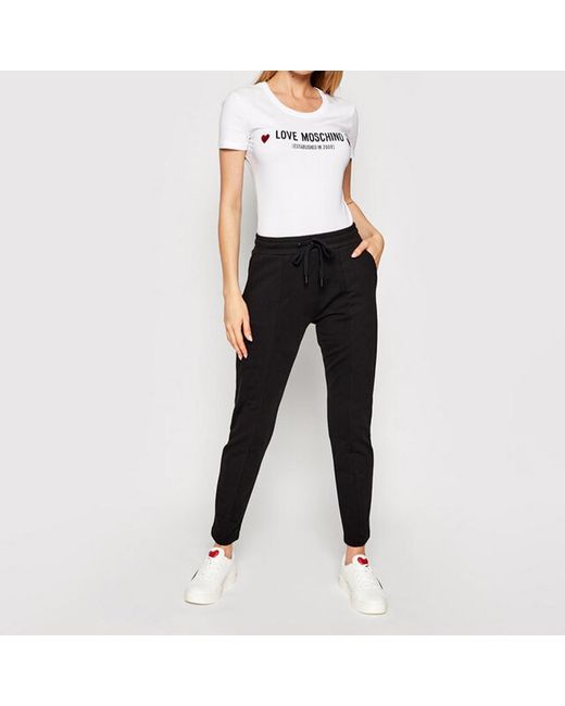 Moschino White T-Shirt With Round Neck And Short Sleeves
