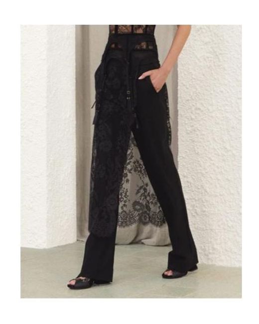 Zimmermann Black Valiant Lace Wrap Pants