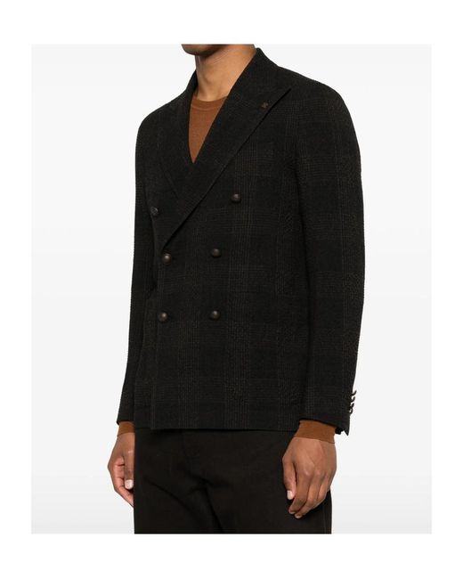 Tagliatore Black Long-Sleeve Blazer for men