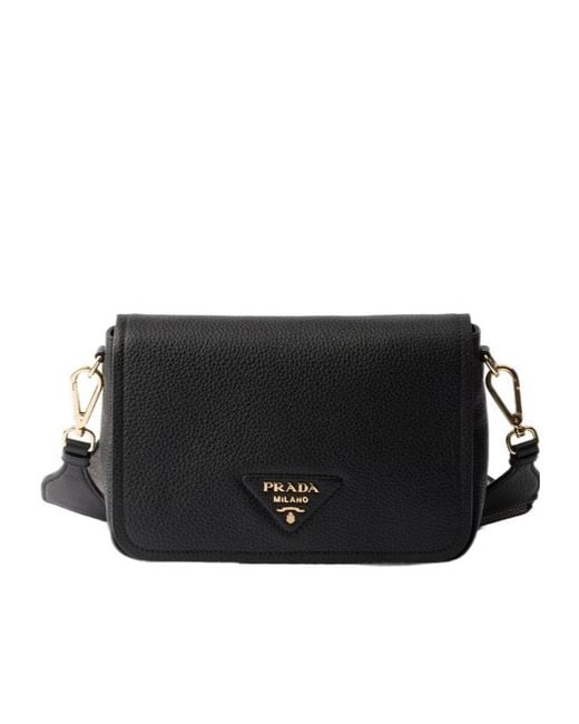 Prada Black Logo Strap Shoulder Bag