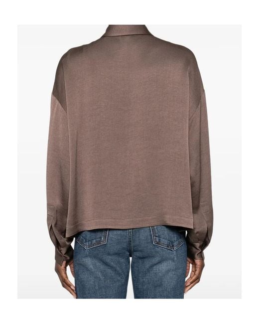 Peserico Brown Textured Long-Sleeve Shirt