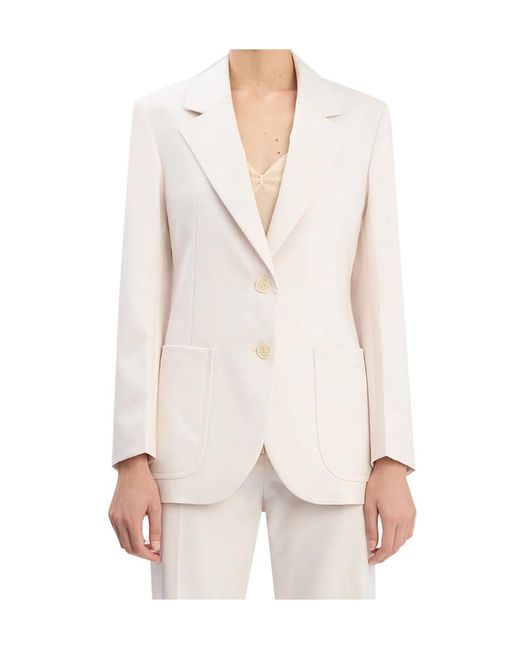 Victoria Beckham White Single-Breasted Suit Jacket