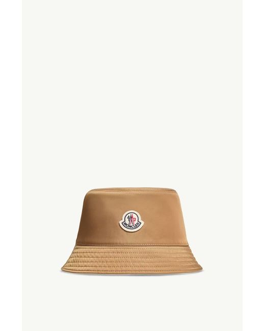 Moncler White Logo Patch Reversible Bucket Hat