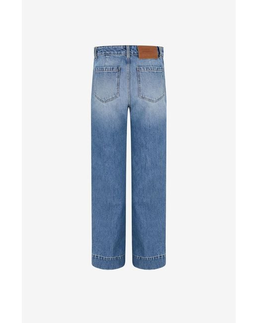 Victoria Beckham Blue Patch Pocket Jeans