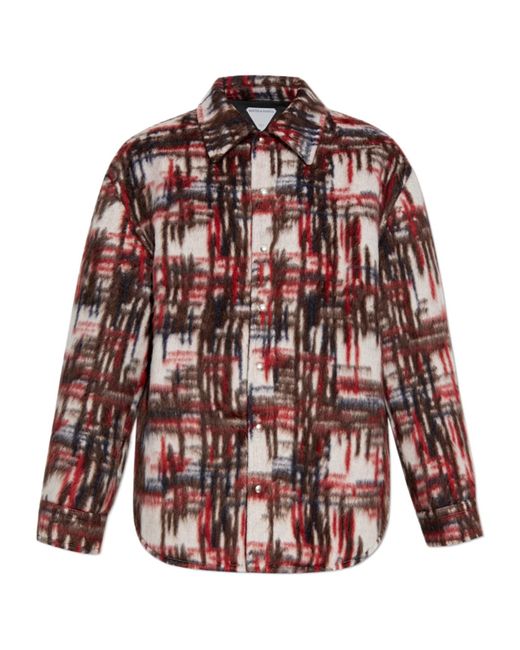 Bottega Veneta Red Drop Shoulder Brushed Jacket for men