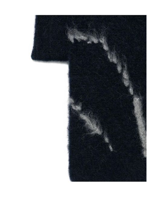 Dries Van Noten Blue Rectangular Scarf for men