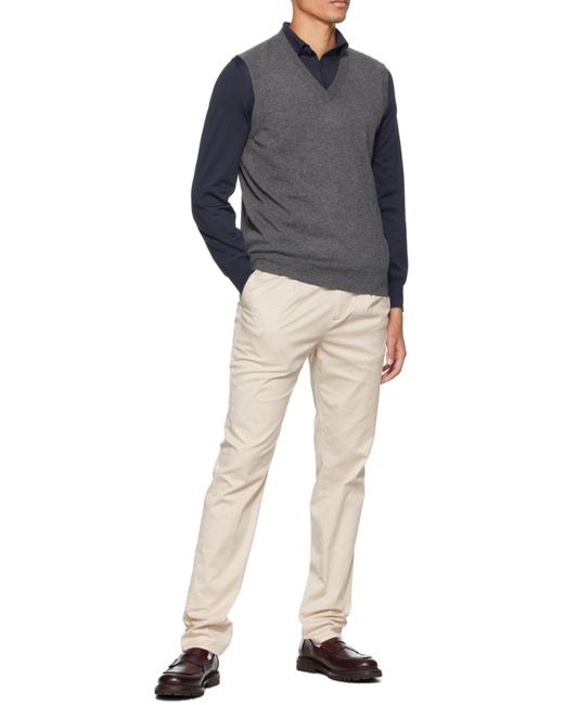 Brunello Cucinelli Blue Long-Sleeved Knitted Polo Shirt for men