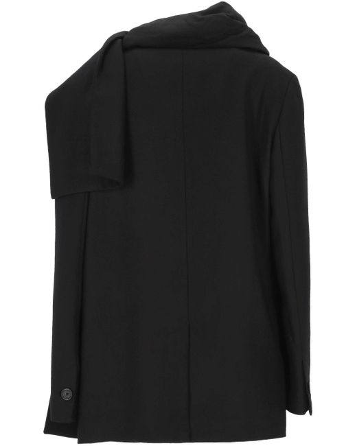 Totême Black Totême Single-Breasted Scarf Detailed Blazer
