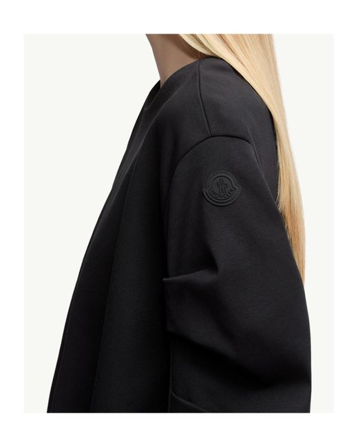 Moncler Black Pleated Crewneck Sweatshirt