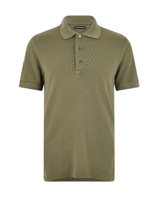 Tom Ford Green Ss Polo Sn54 for men