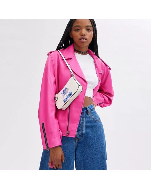 COACH White Lil Nas X Drop Penn Pattern Shoulder Bag