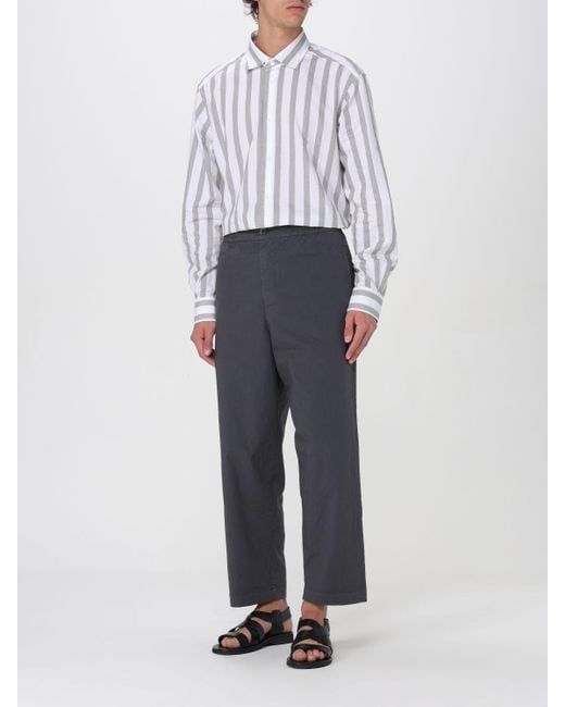 Barena White Striped Cotton Shirt for men