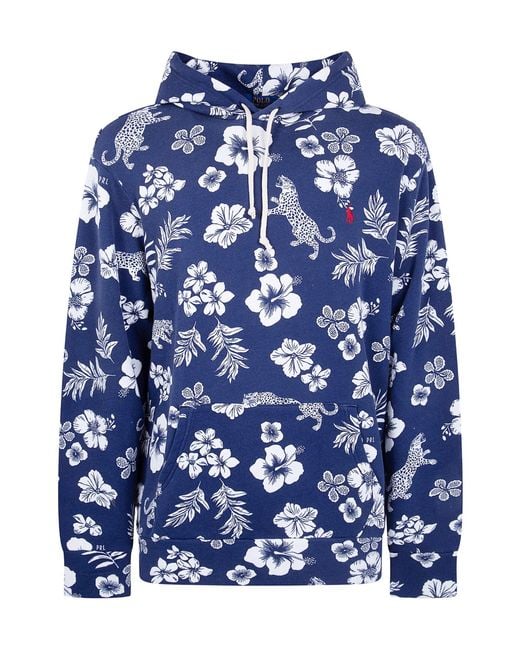 Polo Ralph Lauren Blue Tropical French Terry Hoodie for men