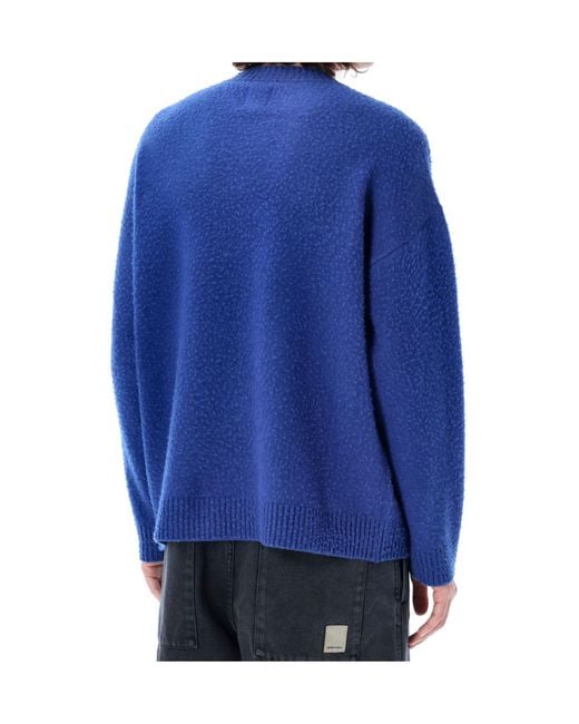 Emporio Armani Blue Logo Printed Crewneck Jumper for men